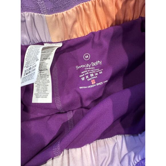 SWEATY BETTY Ombre Running Shorts Size M Gradient Sunset Color Built-In Liner - Picture 4 of 6